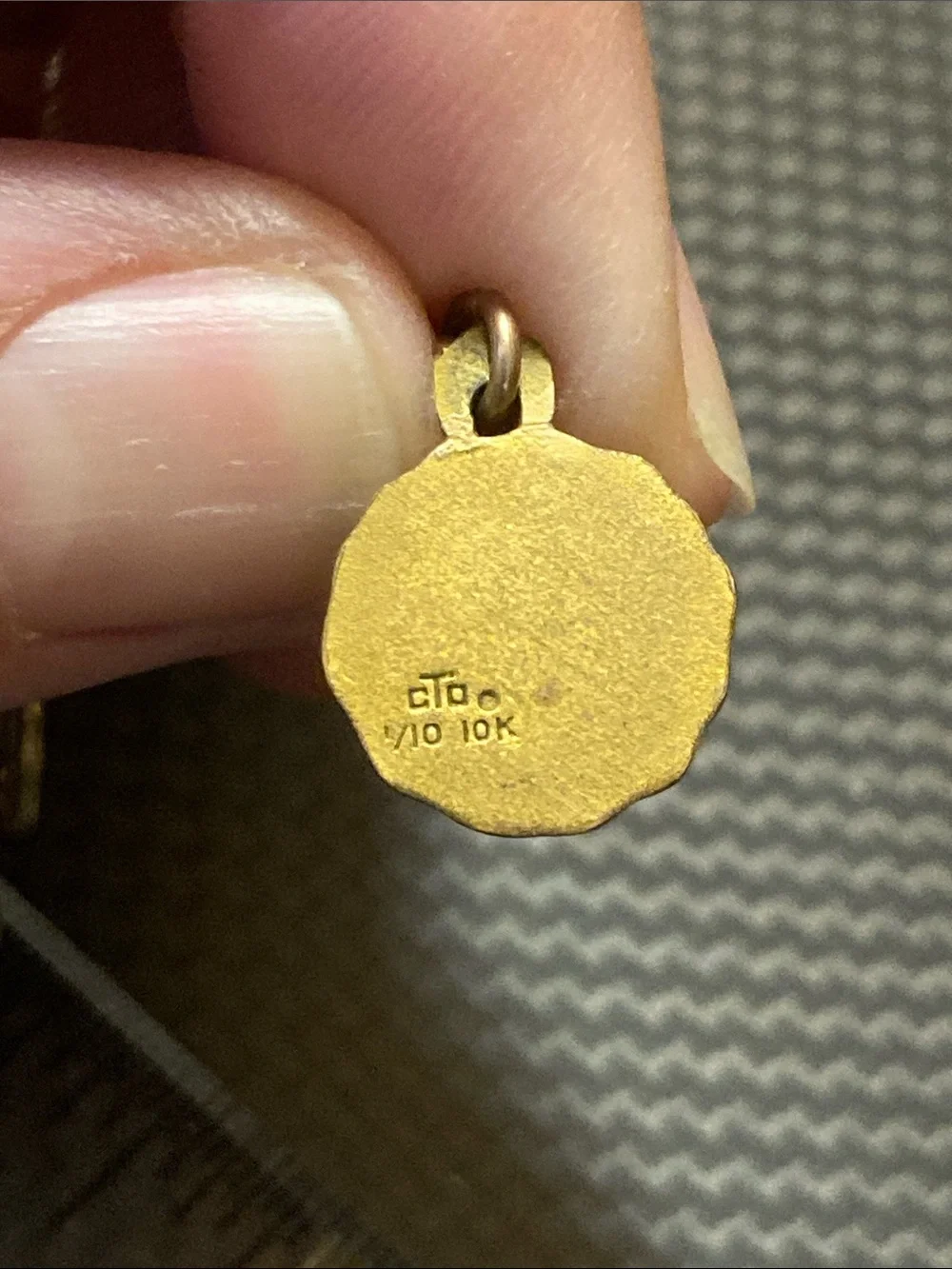 Gold Chain Bracelet marked 1/20 12K with Two 1/10 10K Medallion Charms